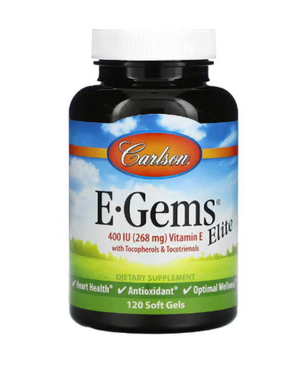 Carlson, E-Gems Elite, Vitamin E, 268 mg (400 IU), 120 Soft Gels