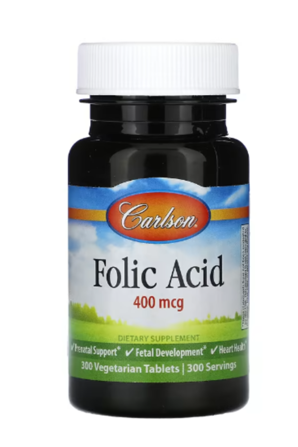 Carlson, Folic Acid, 400 mcg, 300 Vegetarian Tablets