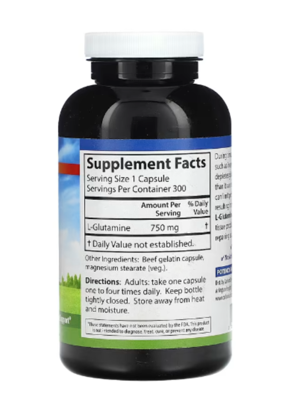 Carlson, L-Glutamine, 750 mg, 300 Capsules