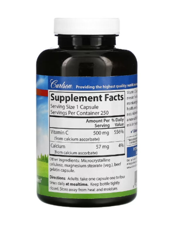 Carlson, Mild-C, 500 mg, 250 Capsules