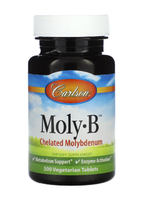 Carlson, Moly·B, Chelated Molybdenum, 300 Vegetarian Tablets