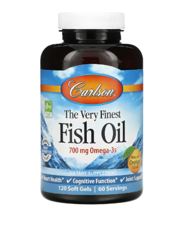 Carlson, The Very Finest Fish Oil, Natural Orange, 700 mg, 120 Soft Gels (350 mg per Soft Gel)