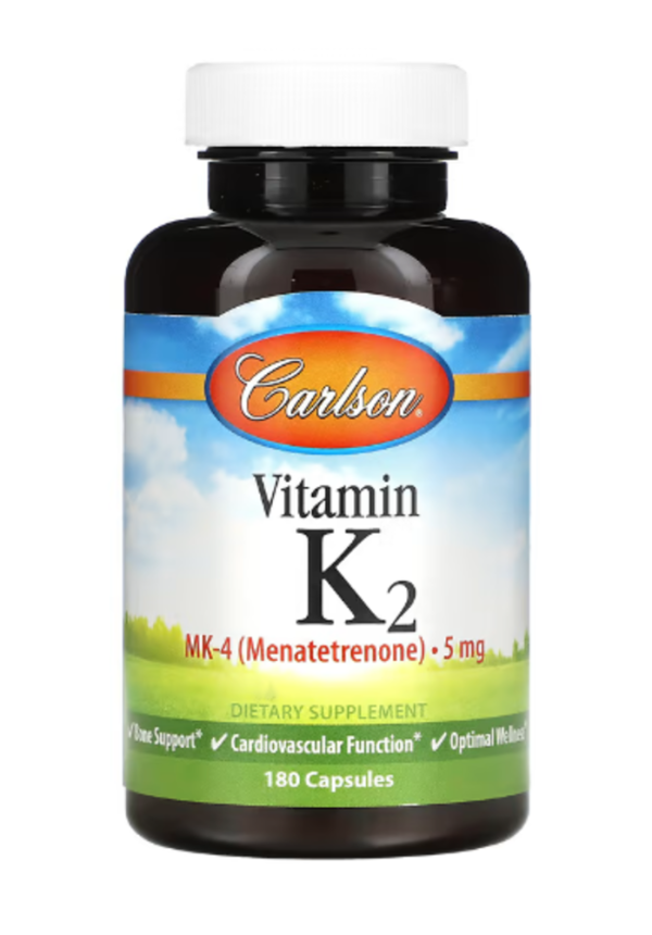 Carlson, Vitamin K2, MK-4 (Menatetrenone), 5 mg, 180 Capsules