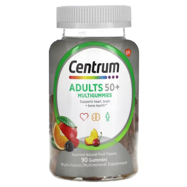 Centrum MultiGummies Gummy Multivitamin for Adults 50 Plus Assorted Fruit Flavor - 90 Gummies