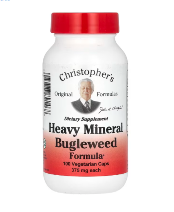 Christopher's Original Formulas, Heavy Mineral Bugleweed Formula, 375 mg, 100 Vegetarian Caps (750 mg per Capsule)