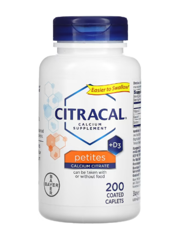 Citracal, Calcium Supplement +D3, Petites, 200 Coated Caplets