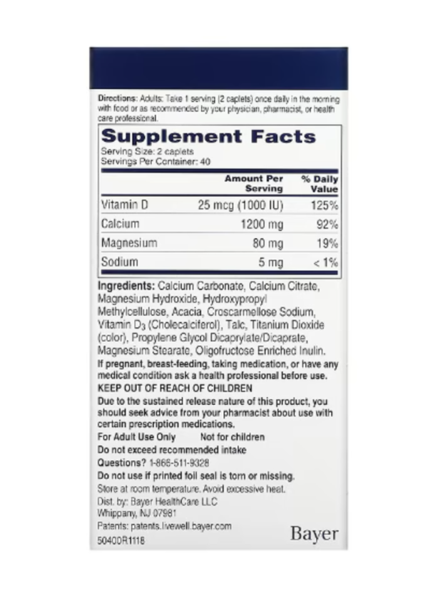 Citracal, Calcium Supplement, Slow Release 1200 + D3, 80 Coated Tablets
