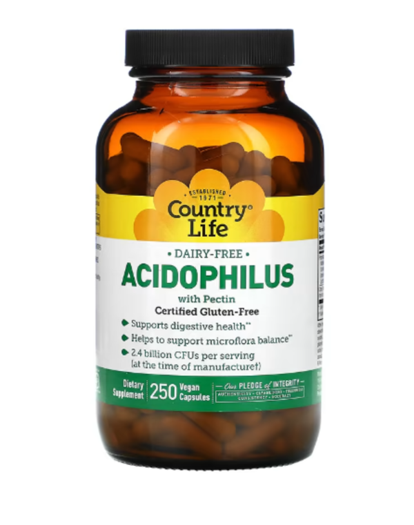 Country Life, Acidophilus with Pectin, 250 Vegan Capsules
