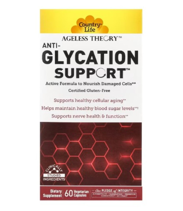 Country Life, Ageless Theory, Anti-Glycation Support, 60 Vegetarian Capsules