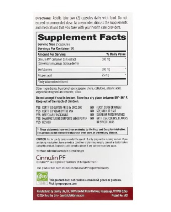 Country Life, Ageless Theory, Anti-Glycation Support, 60 Vegetarian Capsules