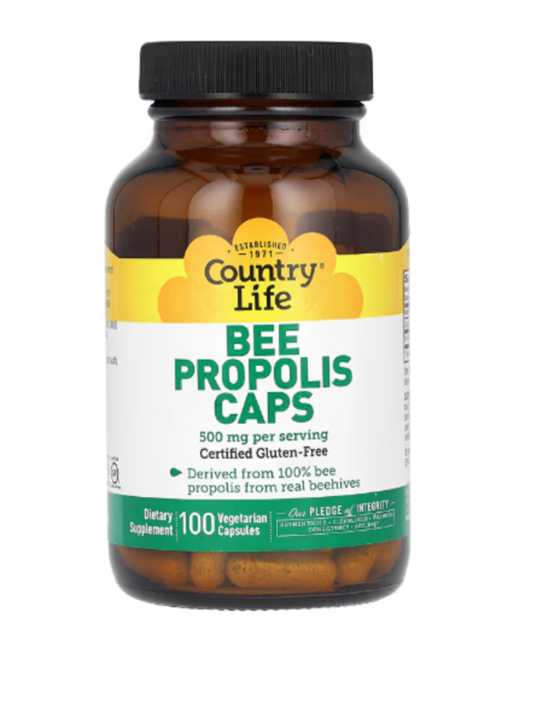 Country Life, Bee Propolis Caps, 500 mg, 100 Vegetarian Capsules (250 mg per Capsule)