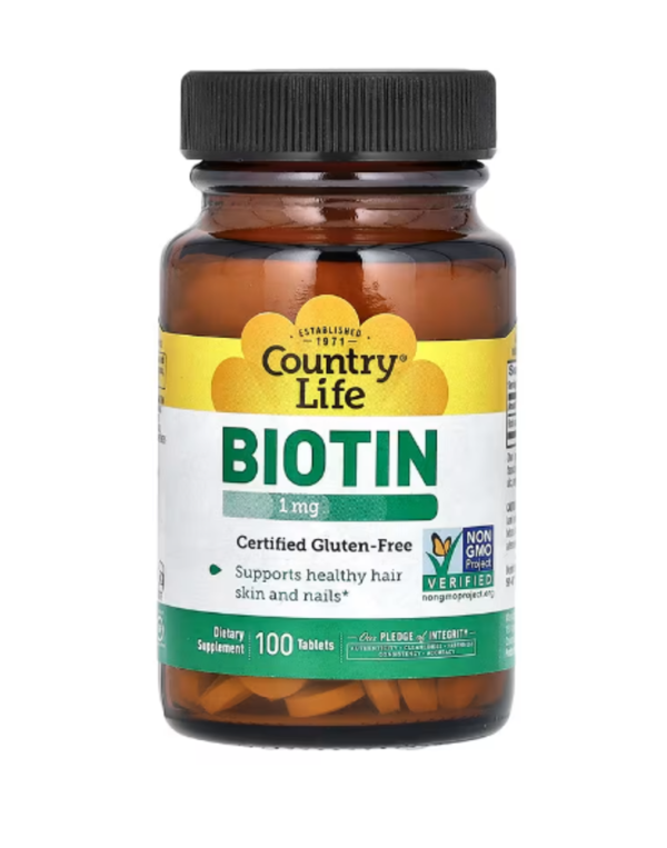 Country Life, Biotin, 1 mg, 100 Tablets