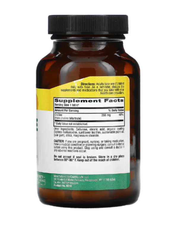 Country Life, Choline, 100 Tablets