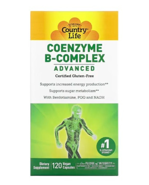Country Life, Coenzyme B-Complex, Advanced, 120 Vegan Capsules