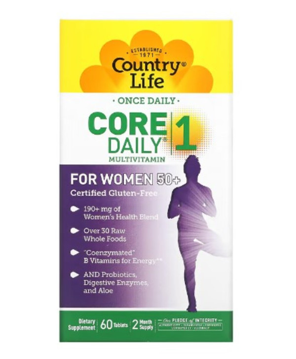 Country Life, Core Daily-1 Multivitamin for Women 50+, 60 Tablets