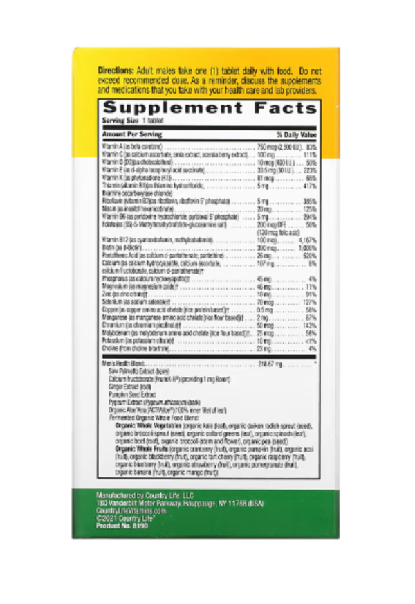 Country Life, Core Daily-1 Multivitamins, Men, 60 Tablets
