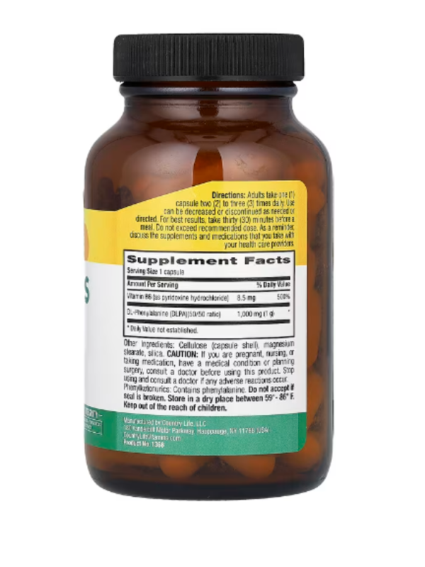 Country Life, DLPA Caps, 1,000 mg, 60 Vegan Capsules