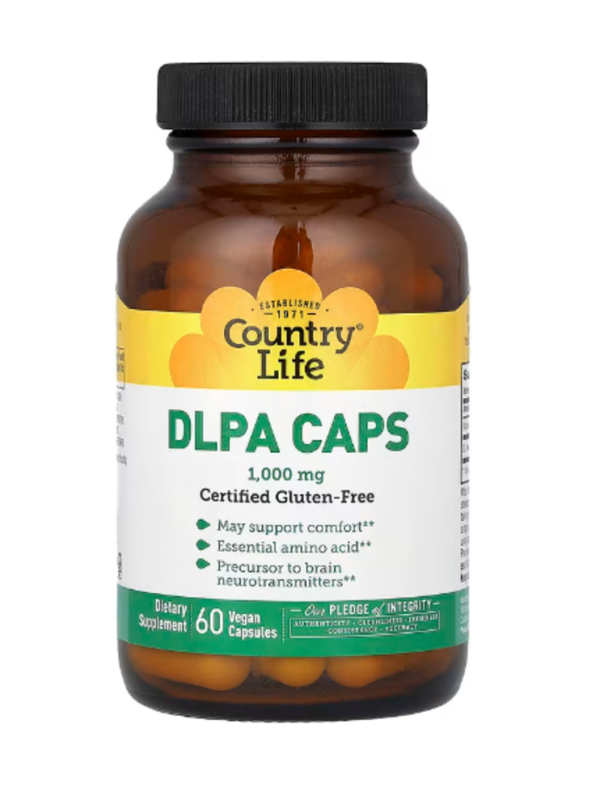 Country Life, DLPA Caps, 1,000 mg, 60 Vegan Capsules