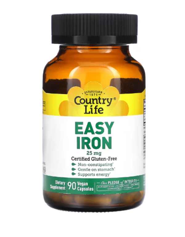 Country Life, Easy Iron, 25 mg, 90 Vegan Capsules