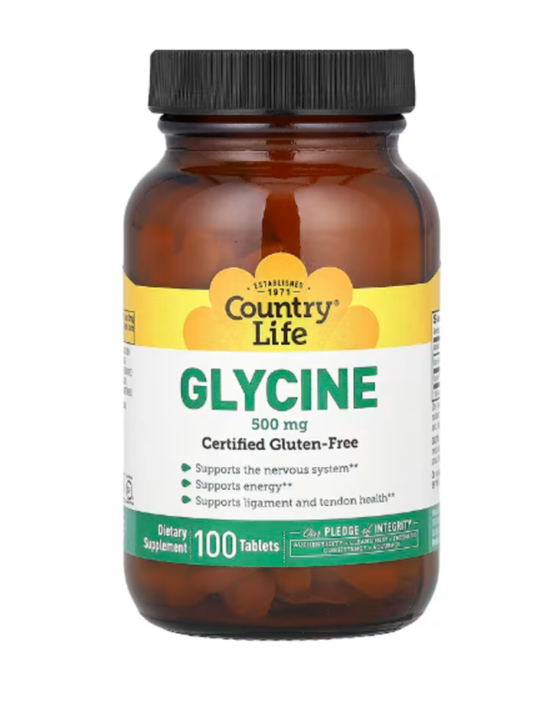 Country Life, Glycine, 500 mg, 100 Tablets