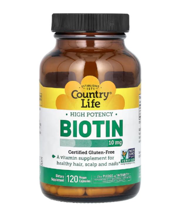 Country Life, High Potency Biotin, 10 mg, 120 Vegan Capsules