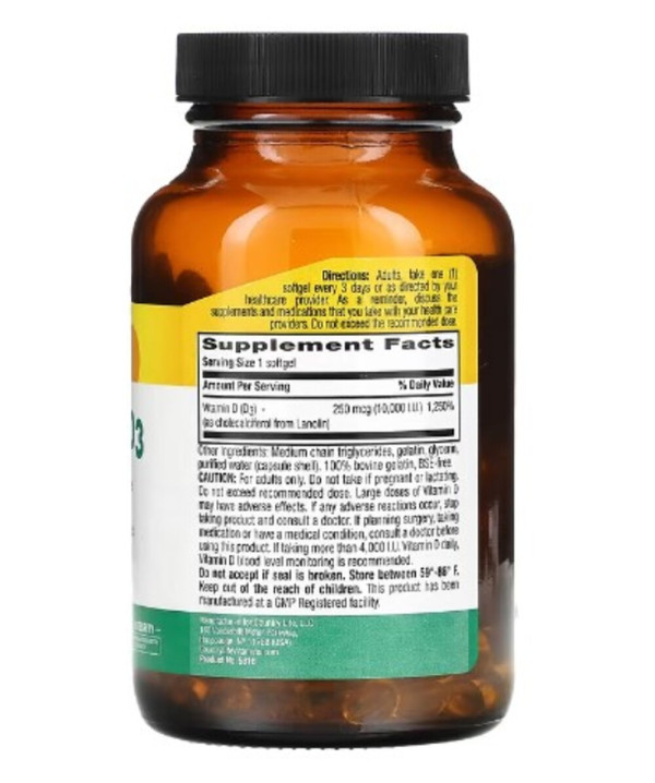 Country Life, High Potency Vitamin D3, 250 mcg (10,000 IU), 200 Softgels