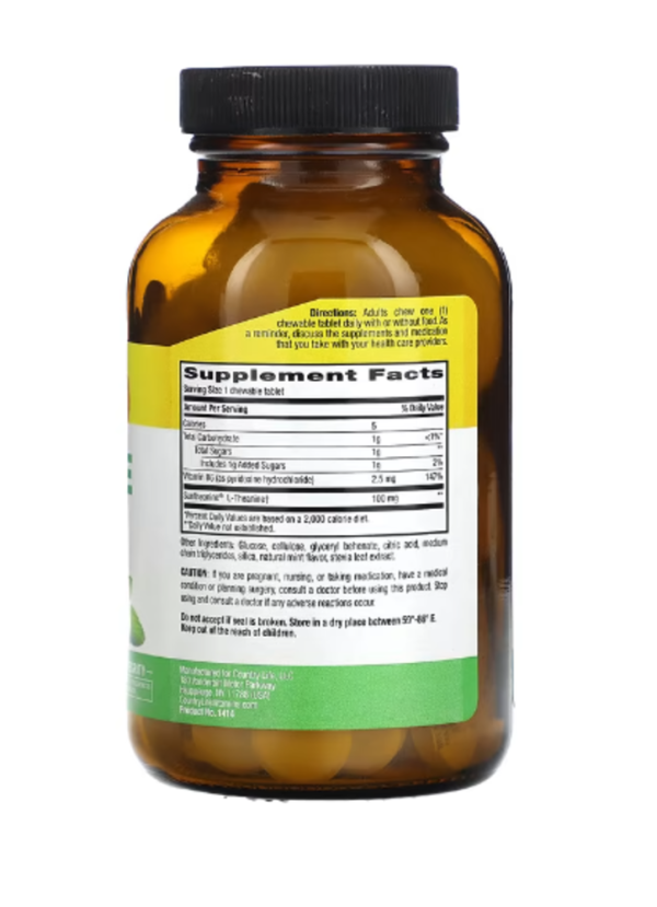 Country Life, L-Theanine, 100 mg, 60 Chewable Tablet
