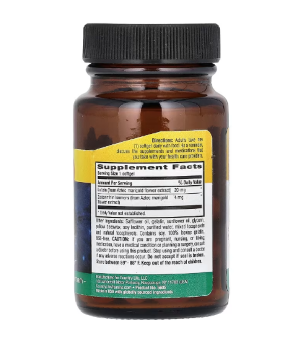 Country Life, Lutein with Zeaxanthin, 20 mg, 60 Softgels