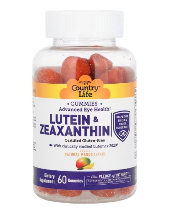 Country Life, Lutein & Zeaxanthin Gummies, Natural Mango, 60 Gummies