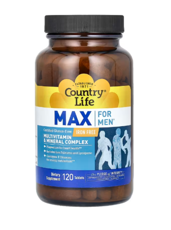 Country Life, Max for Men, Multivitamin & Mineral Complex, Iron-Free, 120 Tablets