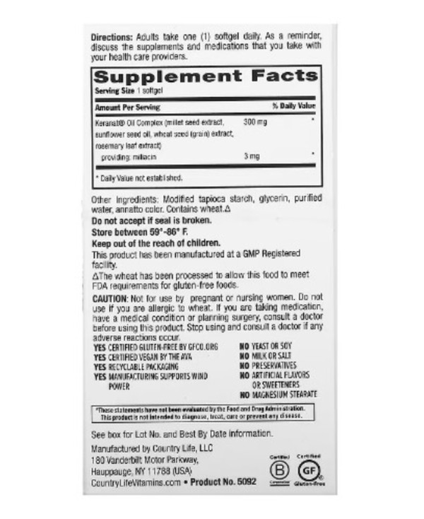 Country Life, Maxi-Hair & Scalp Rescue, Clinical Strength, 30 Vegan Softgels