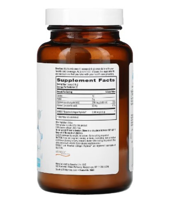 Country Life, Maxi-Skin Collagen + C & A Powder, Flavorless, 2.74 oz (78 g)
