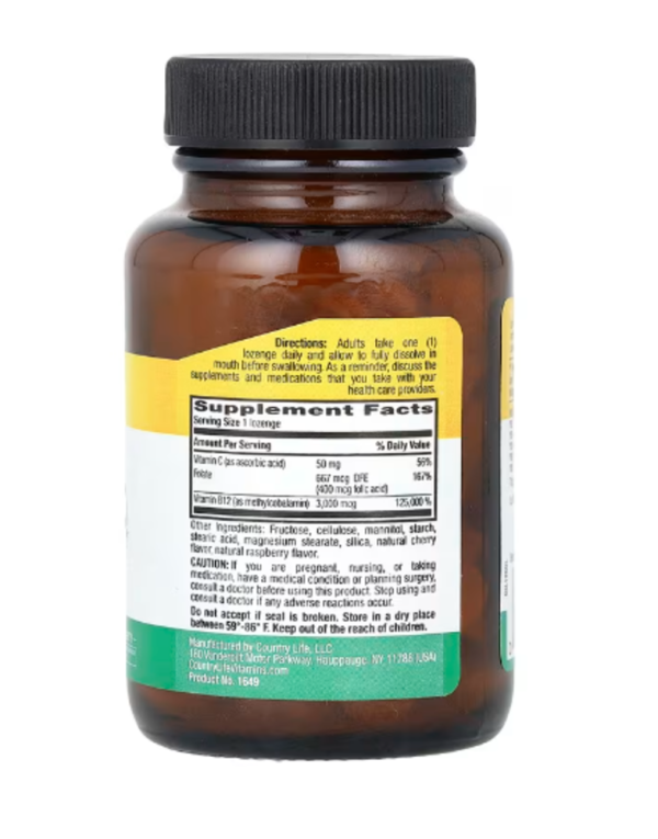 Country Life, Methyl B12, Berry, 3,000 mcg, 120 Lozenges