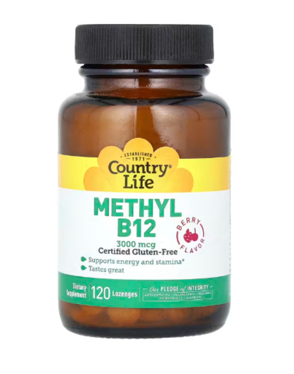 Country Life, Methyl B12, Berry, 3,000 mcg, 120 Lozenges