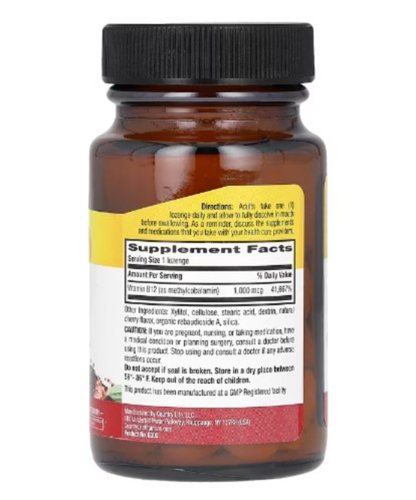 Country Life, Methyl B12, Cherry, 1,000 mcg, 60 Lozenges
