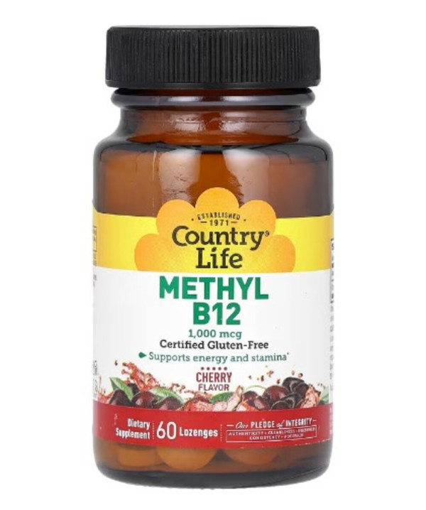 Country Life, Methyl B12, Cherry, 1,000 mcg, 60 Lozenges