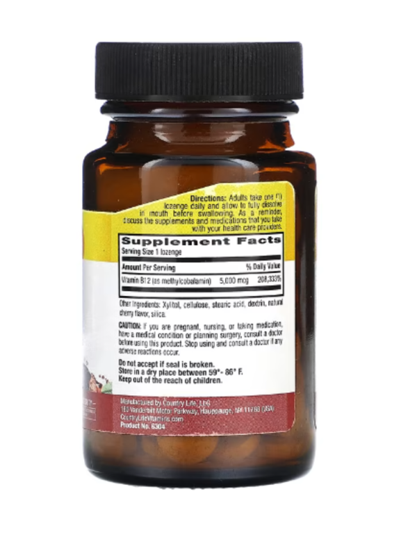 Country Life, Methyl B12, Cherry, 5,000 mcg, 60 Lozenges