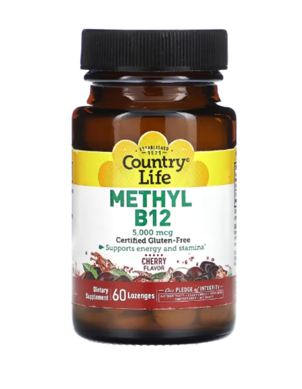 Country Life, Methyl B12, Cherry, 5,000 mcg, 60 Lozenges