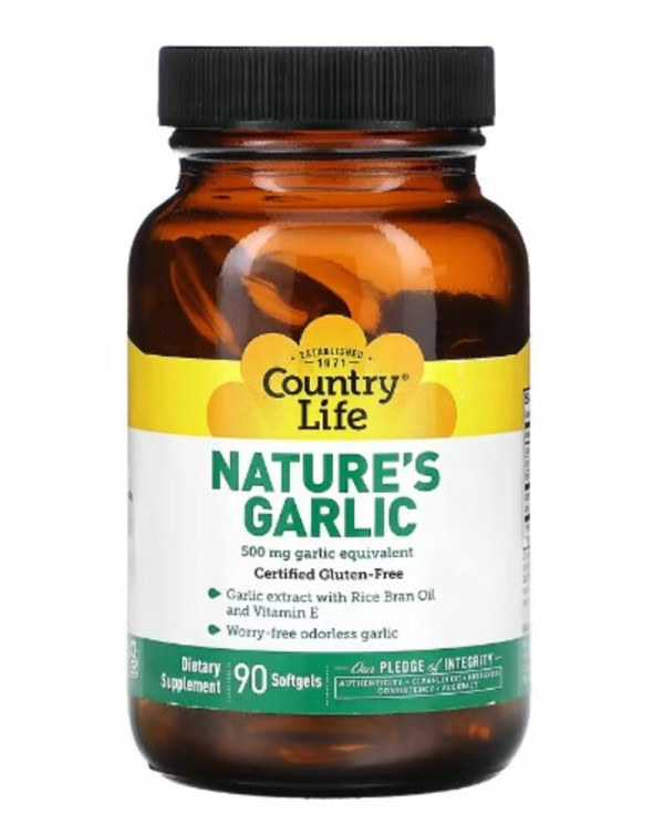 Country Life, Nature's Garlic, 500 mg, 90 Softgels