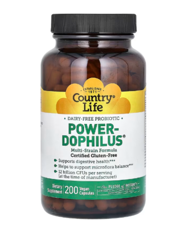 Country Life, Power-Dophilus, Dairy-Free Probiotic, 200 Vegan Capsules