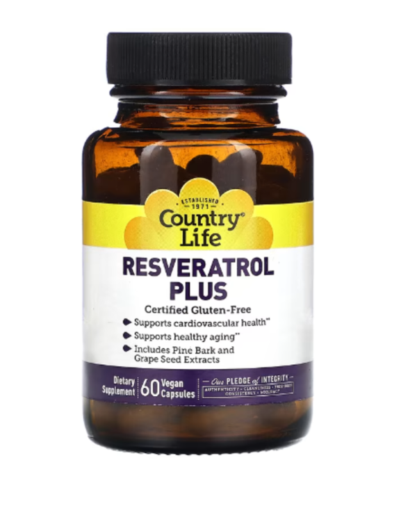 Country Life, Resveratrol Plus, 60 Vegan Capsules