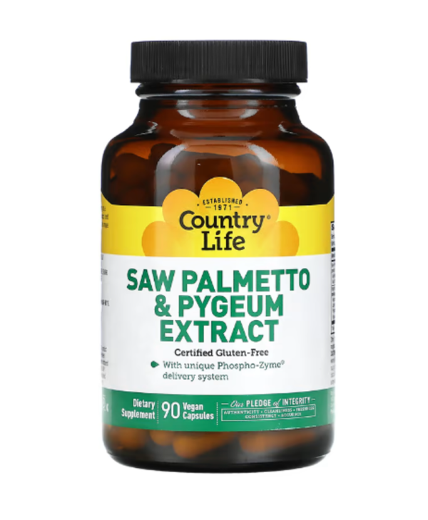 Country Life, Saw Palmetto & Pygeum Extract, 90 Vegan Capsules