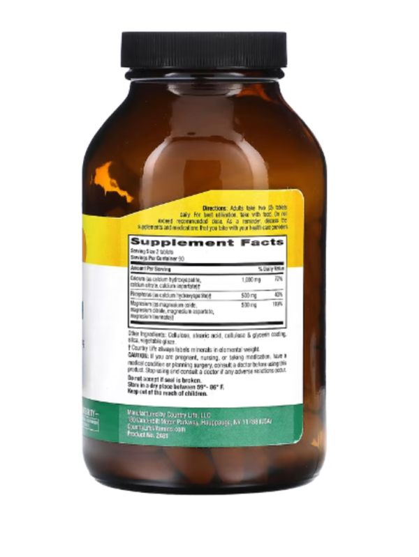 Country Life, Target-Mins, Calcium-Magnesium Complex, 1,000 mg, 180 Tablets (500 mg per Tablet)