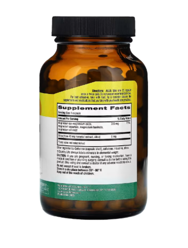Country Life, Target-Mins, Magnesium Caps with Silica, 300 mg, 120 Vegan Capsules
