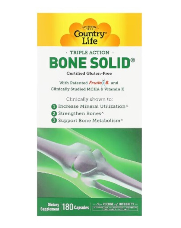Country Life, Triple Action Bone Solid, 180 Capsules