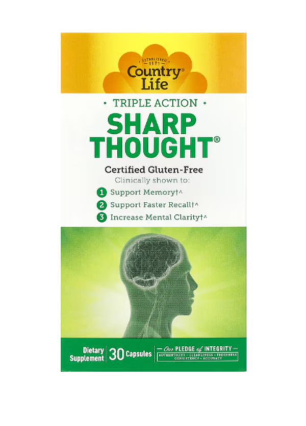 Country Life, Triple Action Sharp Thought, 30 Capsules