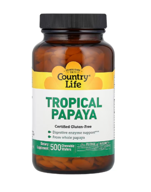 Country Life, Tropical Papaya, 500 Chewable Wafers