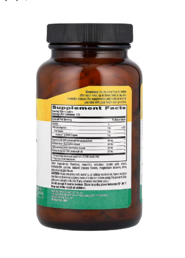 Country Life, Tropical Papaya, 500 Chewable Wafers