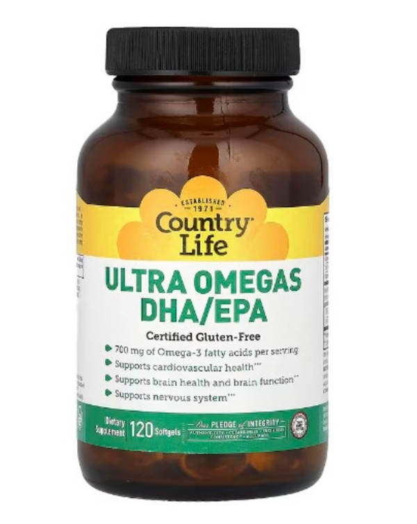 Country Life, Ultra Omegas DHA/EPA, 120 Softgels