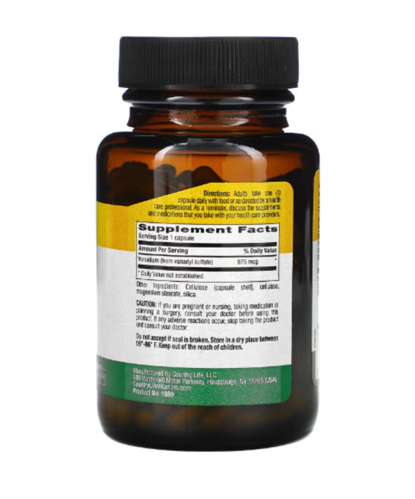Country Life, Vanadyl Sulfate, 180 Vegan Capsules